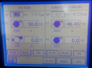 Hình ảnh mành hình HMI điều khiển cho trạm bơm